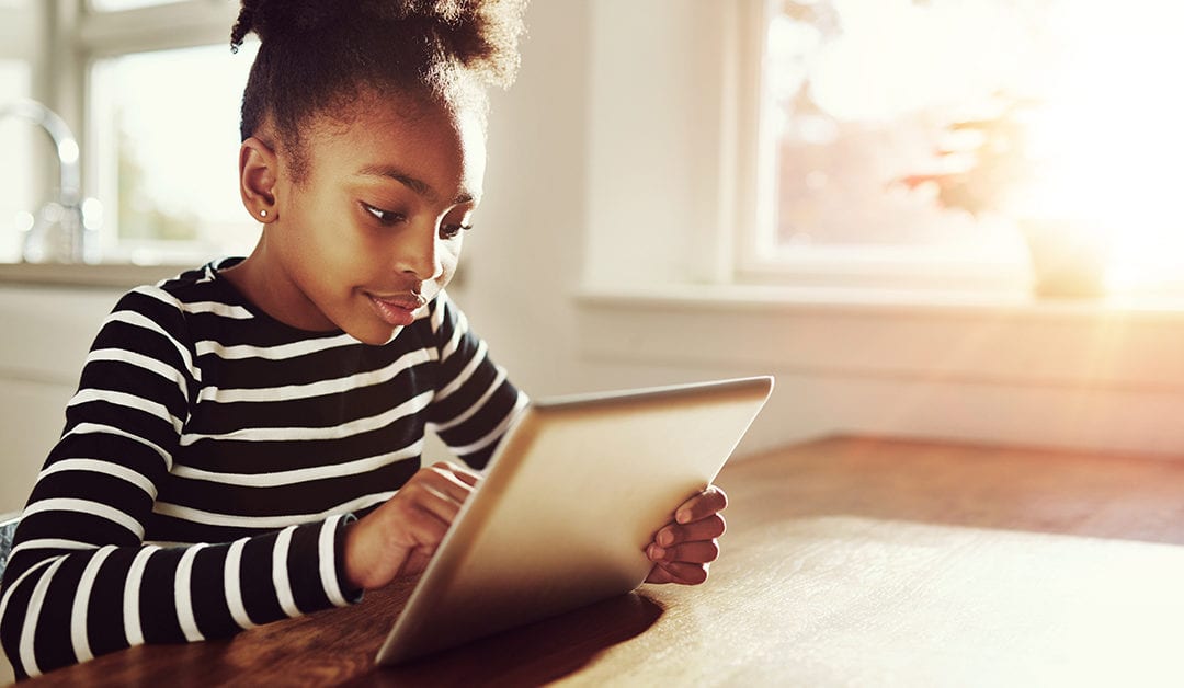 child using tablet